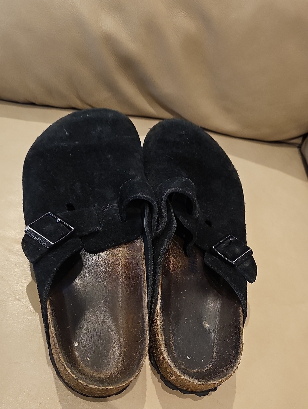 Birkenstock Women's Black Suede Slip-On Clog with Buckle SZ 41